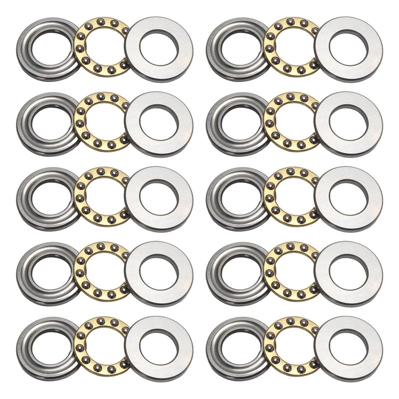 STYUI (10Pcs) F12-23M Miniature Thrust Ball Bearings 12mm x 23mm x 7.5mm Miniature Plane Thrust Bearings Chrome Steel One Way - Image 1